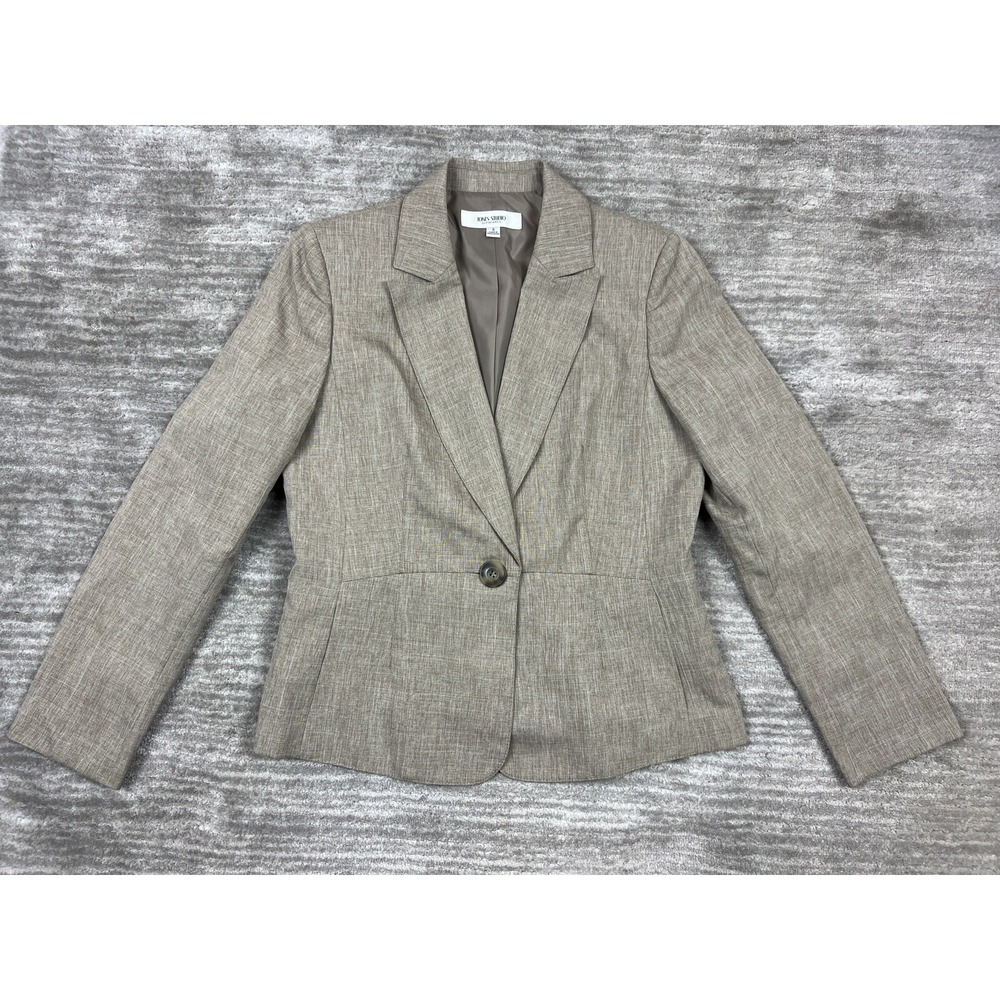 Jones Studio Blazer Womens 8 Tan Separates Single Button Textured‎ Professional